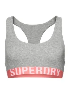 Superdry Underwear Bustier, Crop-Top Mit Großem Logo -Geschenkideen Verkäufe Superdry Underwear Bustier Crop Top mit grossem Logo grau W3110356A 7GJ 3
